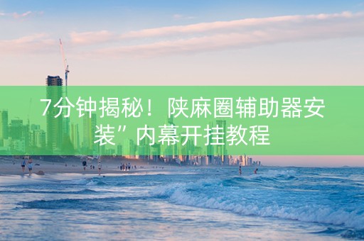 7分钟揭秘！陕麻圈辅助器安装”内幕开挂教程