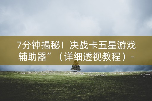 7分钟揭秘！决战卡五星游戏辅助器”（详细透视教程）-哔哩哔哩