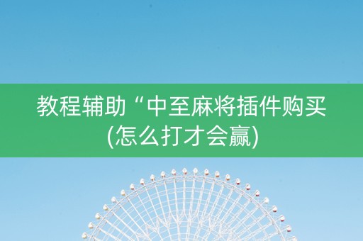 教程辅助“中至麻将插件购买(怎么打才会赢)