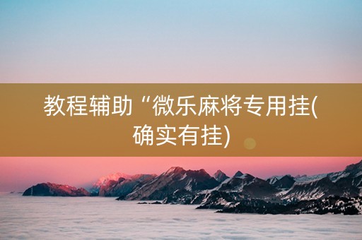 教程辅助“微乐麻将专用挂(确实有挂)