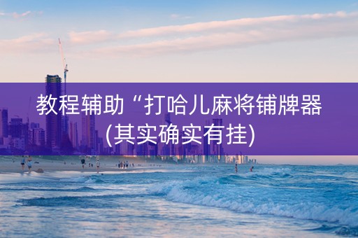 教程辅助“打哈儿麻将铺牌器(其实确实有挂)