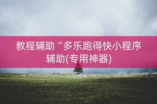 教程辅助“多乐跑得快小程序辅助(专用神器)