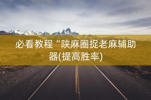 必看教程“陕麻圈捉老麻辅助器(提高胜率)