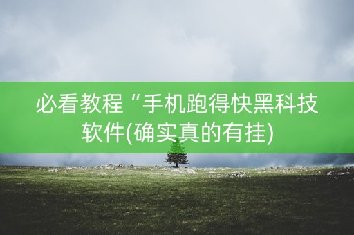 必看教程“手机跑得快黑科技软件(确实真的有挂)