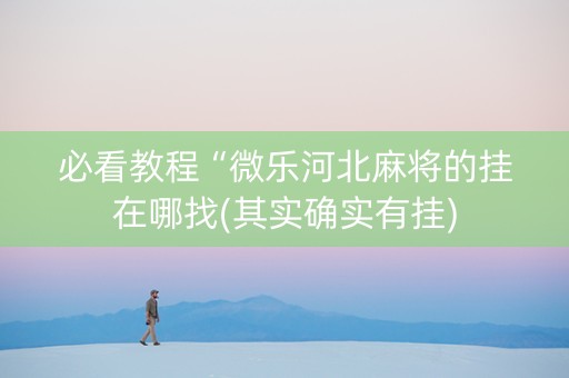 必看教程“微乐河北麻将的挂在哪找(其实确实有挂)