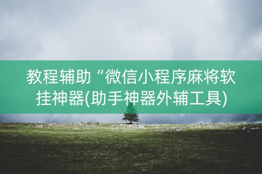 教程辅助“微信小程序麻将软挂神器(助手神器外辅工具)