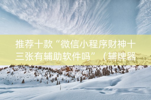 推荐十款“微信小程序财神十三张有辅助软件吗”（辅牌器插件购买)