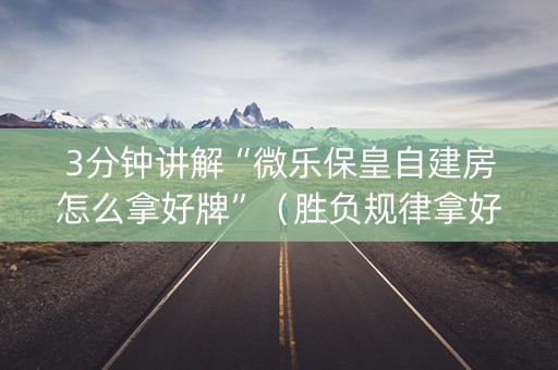 3分钟讲解“微乐保皇自建房怎么拿好牌”（胜负规律拿好牌)