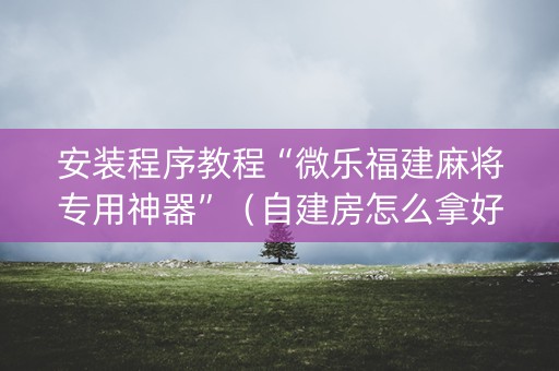 安装程序教程“微乐福建麻将专用神器”（自建房怎么拿好牌)