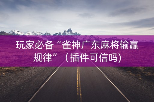 玩家必备“雀神广东麻将输赢规律”（插件可信吗)