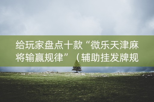 给玩家盘点十款“微乐天津麻将输赢规律”（辅助挂发牌规律)