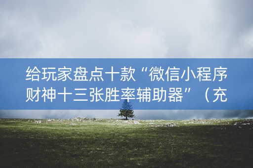 给玩家盘点十款“微信小程序财神十三张胜率辅助器”（充会员胜率高)