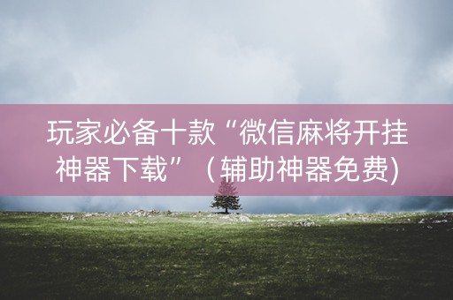玩家必备十款“微信麻将开挂神器下载”（辅助神器免费)