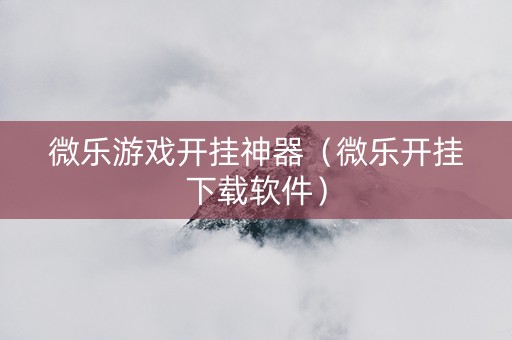 微乐游戏开挂神器（微乐开挂下载软件）