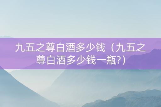 九五之尊白酒多少钱（九五之尊白酒多少钱一瓶?）