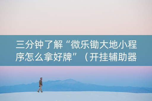 三分钟了解“微乐锄大地小程序怎么拿好牌”（开挂辅助器脚本)
