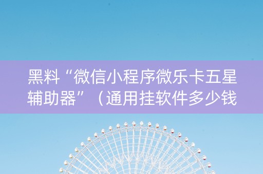 黑料“微信小程序微乐卡五星辅助器”（通用挂软件多少钱)