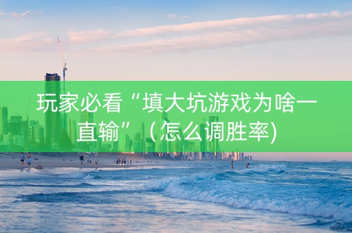 玩家必看“填大坑游戏为啥一直输”（怎么调胜率)