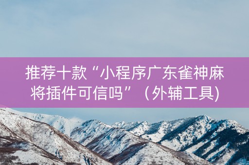 推荐十款“小程序广东雀神麻将插件可信吗”（外辅工具)
