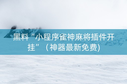 黑料“小程序雀神麻将插件开挂”（神器最新免费)