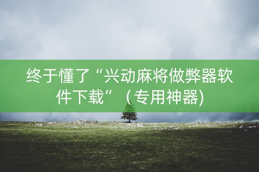 终于懂了“兴动麻将做弊器软件下载”（专用神器)