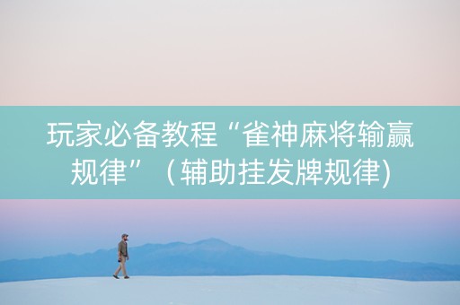 玩家必备教程“雀神麻将输赢规律”（辅助挂发牌规律)