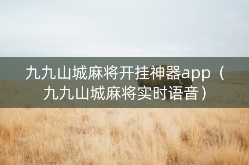 九九山城麻将开挂神器app（九九山城麻将实时语音）