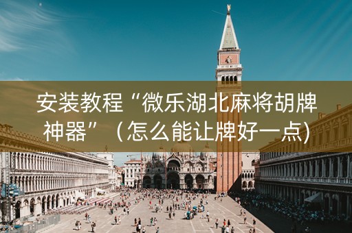 安装教程“微乐湖北麻将胡牌神器”（怎么能让牌好一点)