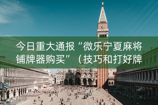 今日重大通报“微乐宁夏麻将铺牌器购买”（技巧和打好牌方法)