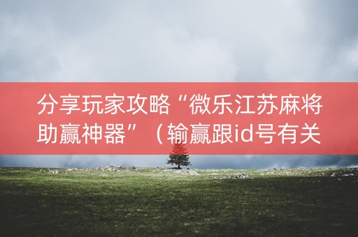 分享玩家攻略“微乐江苏麻将助赢神器”（输赢跟id号有关系吗)
