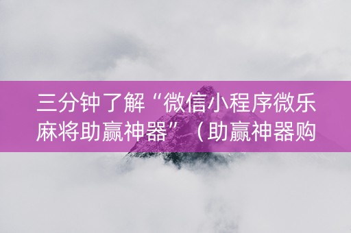 三分钟了解“微信小程序微乐麻将助赢神器”（助赢神器购买)