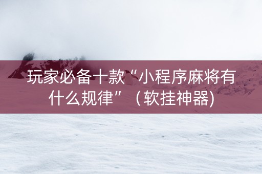 玩家必备十款“小程序麻将有什么规律”（软挂神器)