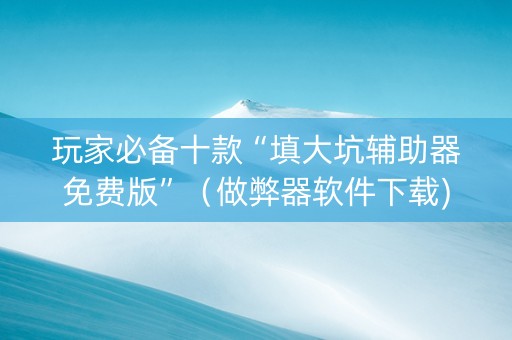 玩家必备十款“填大坑辅助器免费版”（做弊器软件下载)