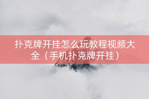 扑克牌开挂怎么玩教程视频大全（手机扑克牌开挂）