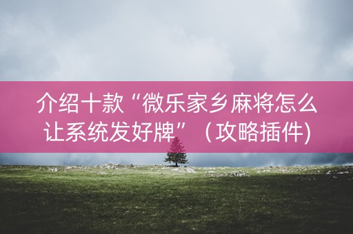 介绍十款“微乐家乡麻将怎么让系统发好牌”（攻略插件)