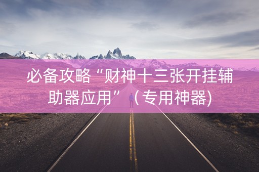 必备攻略“财神十三张开挂辅助器应用”（专用神器)