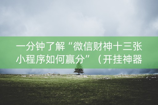 一分钟了解“微信财神十三张小程序如何赢分”（开挂神器下载)