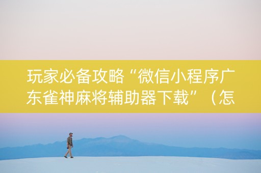 玩家必备攻略“微信小程序广东雀神麻将辅助器下载”（怎么提高胜率)