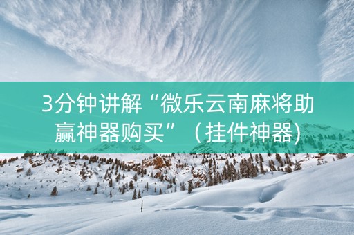 3分钟讲解“微乐云南麻将助赢神器购买”（挂件神器)