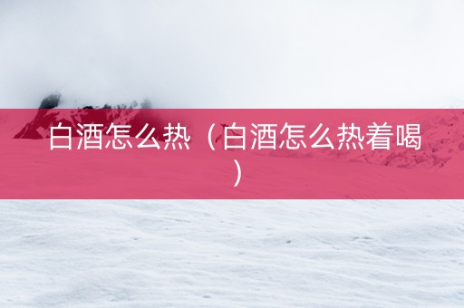 白酒怎么热（白酒怎么热着喝）