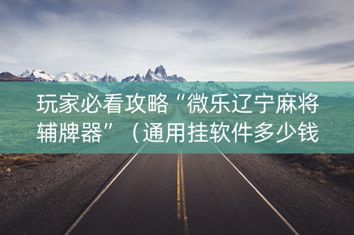 玩家必看攻略“微乐辽宁麻将辅牌器”（通用挂软件多少钱)