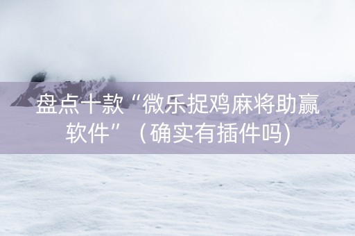 盘点十款“微乐捉鸡麻将助赢软件”（确实有插件吗)