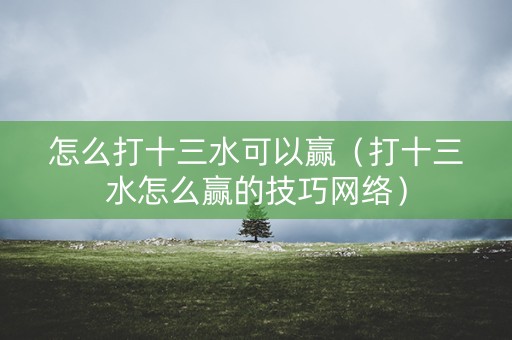 怎么打十三水可以赢（打十三水怎么赢的技巧网络）
