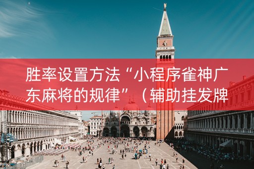 胜率设置方法“小程序雀神广东麻将的规律”（辅助挂发牌规律)