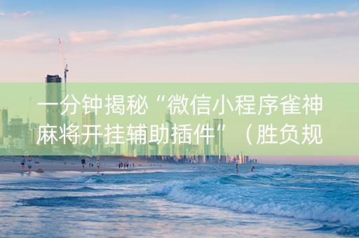 一分钟揭秘“微信小程序雀神麻将开挂辅助插件”（胜负规律拿好牌)