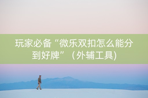 玩家必备“微乐双扣怎么能分到好牌”（外辅工具)