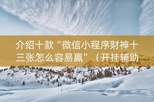介绍十款“微信小程序财神十三张怎么容易赢”（开挂辅助器脚本)