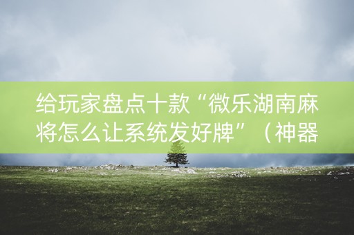 给玩家盘点十款“微乐湖南麻将怎么让系统发好牌”（神器最新免费)