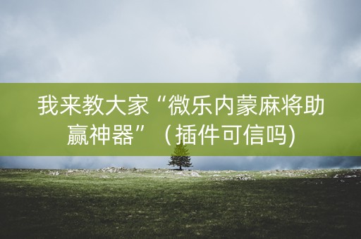 我来教大家“微乐内蒙麻将助赢神器”（插件可信吗)