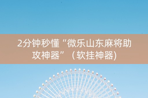 2分钟秒懂“微乐山东麻将助攻神器”（软挂神器)